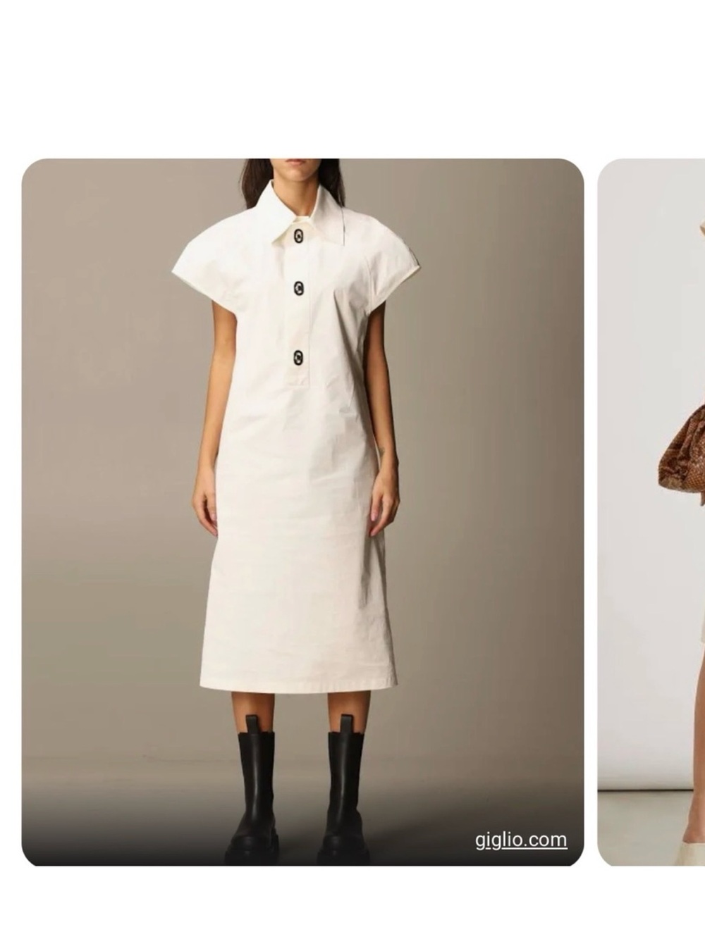 Bottega Veneta Ivory Midi Dress